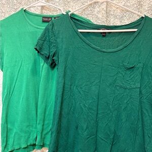 Banana Republic and Rachel Zoe Bright Green and Teal Green Short Sleeve Tees
